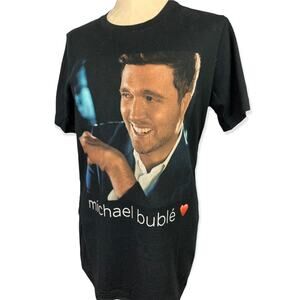 Medium Women's Black Michael Buble Short Sleeve Concert Tshirt Tour 2019